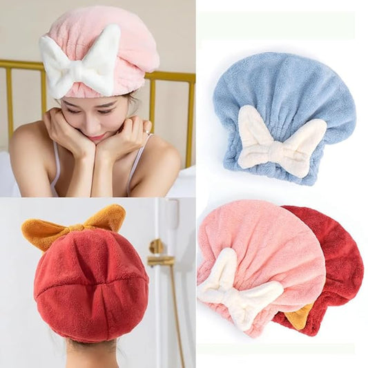 Microfiber Hair Drying Cap (Pack of 2)