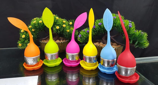 Silicone Tea Infuser - Stainless Steel Strainer Drip Tray Included