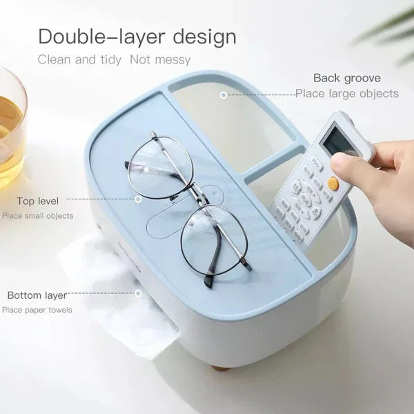 Multifunctional Tissue Box (With Remote Mobile Glasses And Pen Holder)