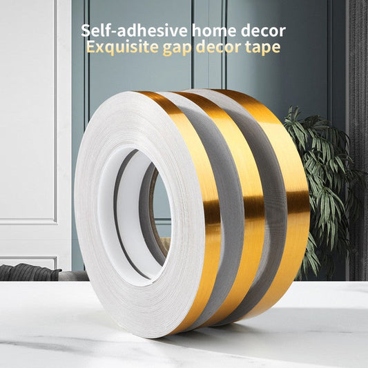 5 Meter Brushed Gold Silver Floor Edging Waterproof Seam Wall Stickers Wall Gap Ceiling Home Decoration Self-adhesive